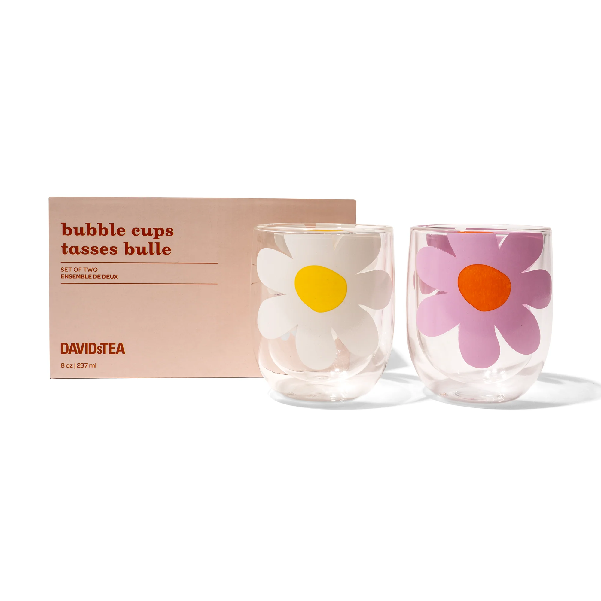 Daisy Double Walled Glass Bubble Cup Set - Image 2