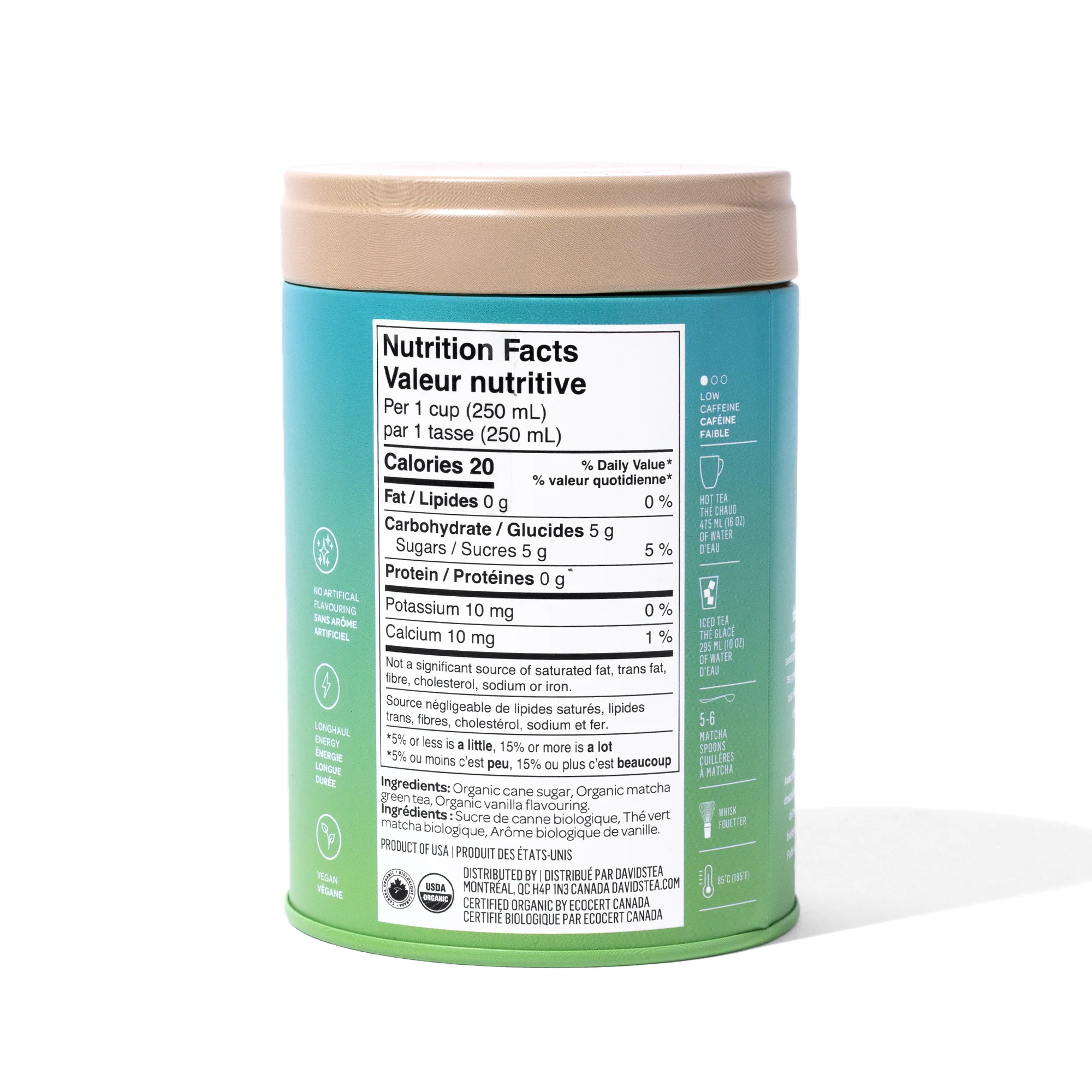 Organic Vanilla Matcha Tea Tin - Image 3