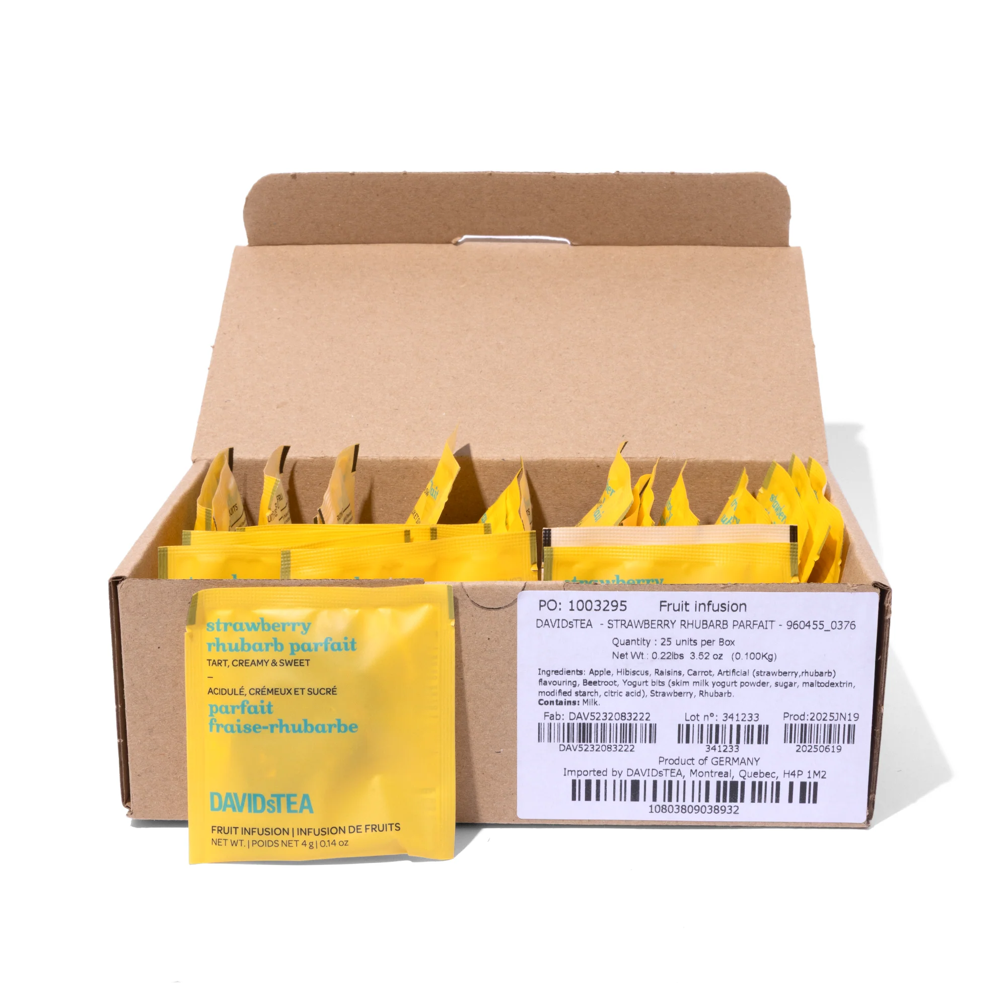 Strawberry Rhubarb Parfait Tea Pack of 25 Sachets - Image 2